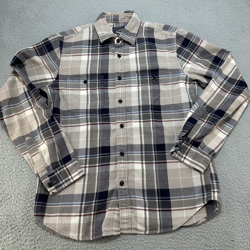 J. Crew Sportsman Shirt Men's Large Plaid Slim Button Up Casual Preppy Camp Hike